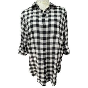 Michael Kors‎ Women's Cotton Button Down Shirt Roll Tab Sleeves Medium